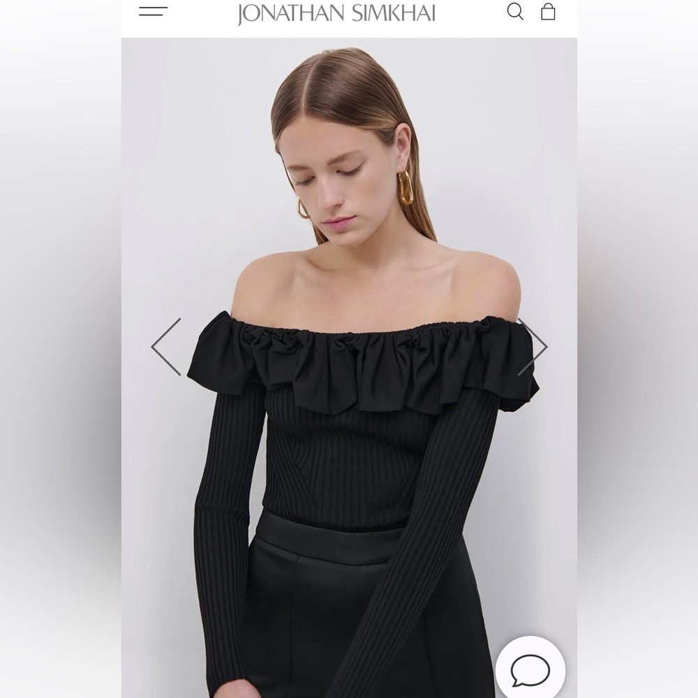 Nwot Jonathan Simkhai 2022 Isabelle Ruched Off Sh… - image 2